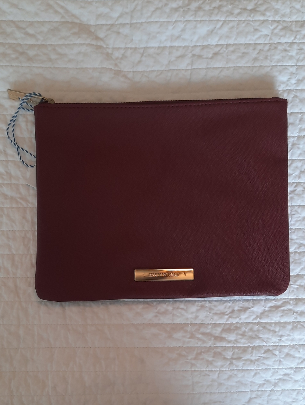 Tartan + Twine Wine Zip Pouch with Gold Plaque